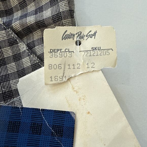 Vintage NWT Chaus Pleated High Waist Tapered Pants Gray Gingham 80s Size 12 - Picture 9 of 16